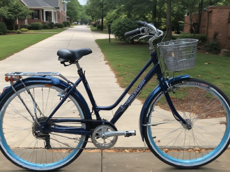 Casual city bicycle perfect for short rides around Greenville downtown area