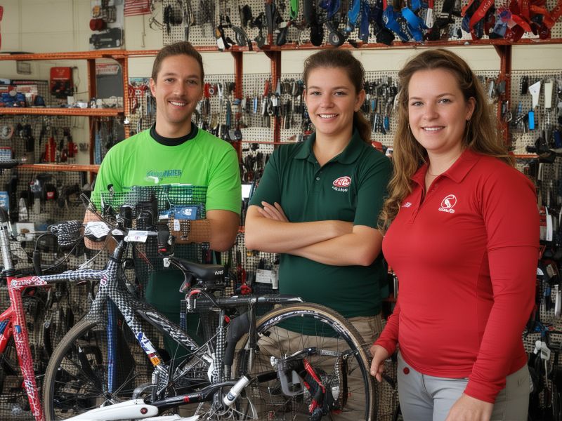 Kwik Keys Velo team members in their bicycle rental shop in Greenville, Mississippi
